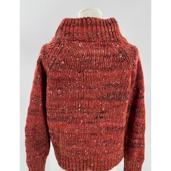 Moth Anthropologie Orange Mock Neck Wool Alpaca Sweater S Cozycore Cabincore - Picture 3 of 9